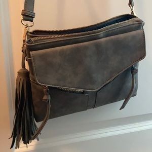 Grey suede purse